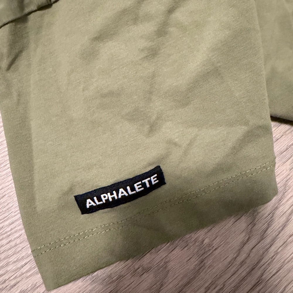 Alphalete Olive Green Cropped Tee - Size M - Picture 6 of 10